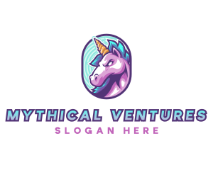 Horse Unicorn Gamer logo design