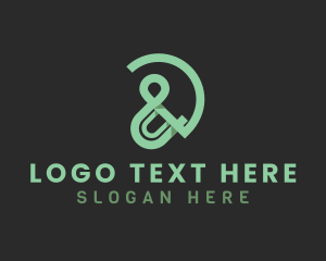 Green Ampersand Font logo