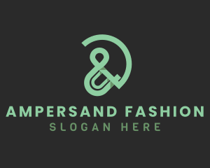 Green Ampersand Font logo design