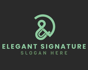 Green Ampersand Font logo design