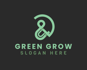 Green Ampersand Font logo design