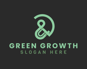 Green Ampersand Font logo design