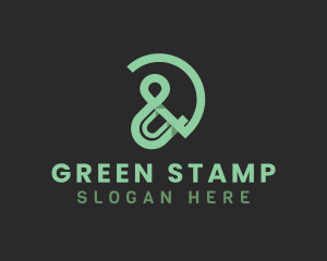 Green Ampersand Font logo design