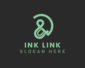 Green Ampersand Font logo design