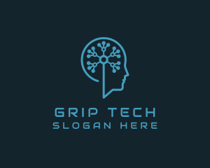 Artificial Intelligence Tech Circuit  logo design