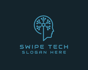 Artificial Intelligence Tech Circuit  logo design