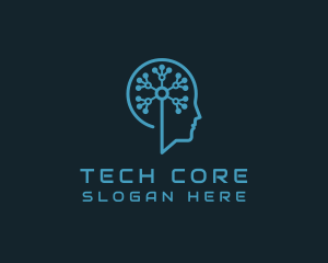 Artificial Intelligence Tech Circuit  logo design