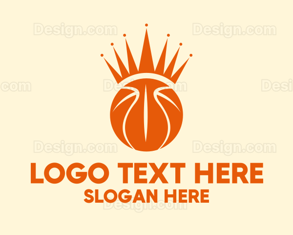 Orange Basketball Crown Logo