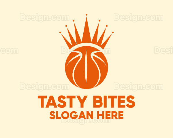 Orange Basketball Crown Logo