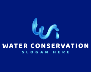 Water Droplet Letter W logo