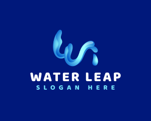 Water Droplet Letter W logo design