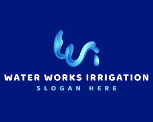 Water Droplet Letter W logo design