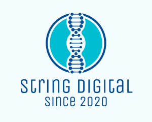 Blue DNA String logo design