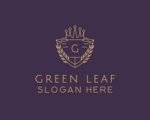 Royal Shield Wreath logo design