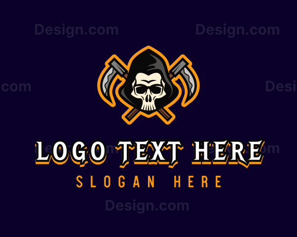 Skull Spooky Grim Reaper Logo