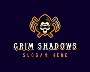 Skull Spooky Grim Reaper logo design