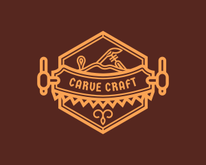 Wood Carving Artisan Saw logo design