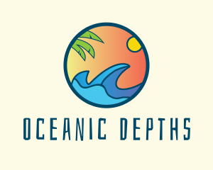 Tropical Surf Ocean  logo design