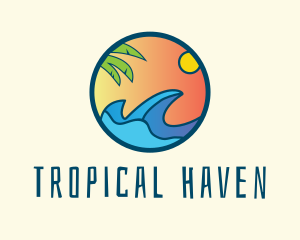 Tropical Surf Ocean  logo design