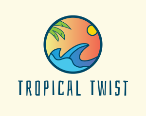 Tropical Surf Ocean  logo design