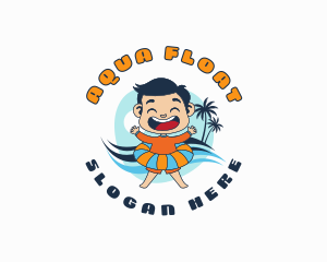 Boy Swim Floating Ring logo design