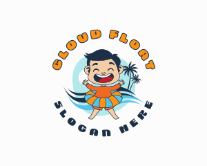 Boy Swim Floating Ring logo design