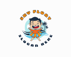 Boy Swim Floating Ring logo design