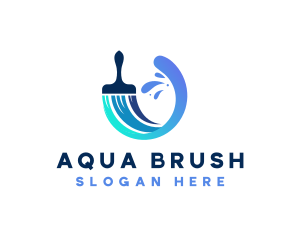 Paint Brush Splash logo design