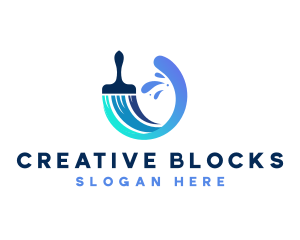 Paint Brush Splash logo design