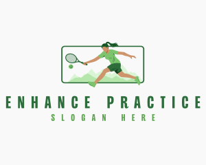 Varsity Tennis Player logo design