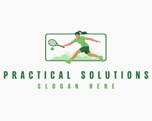 Varsity Tennis Player logo design