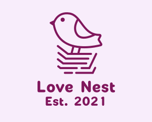 Purple Robin Bird  logo design