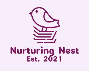 Purple Robin Bird  logo design