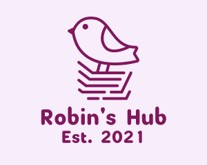 Purple Robin Bird  logo