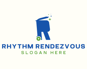 Recycling Bin Letter R logo design