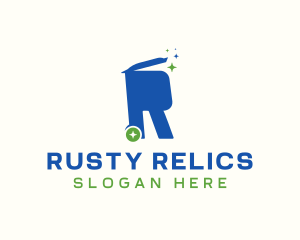 Recycling Bin Letter R logo design