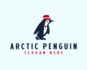 Penguin Suit Hat logo design