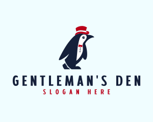 Penguin Suit Hat logo design