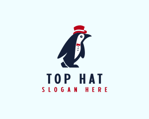 Penguin Suit Hat logo design