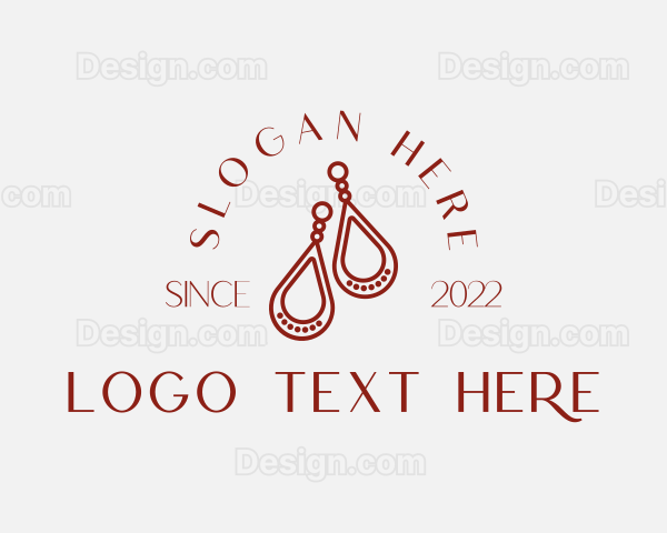 Red Earring Jewelry Logo