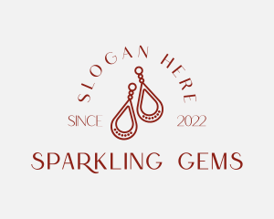 Red Earring Jewelry  logo design