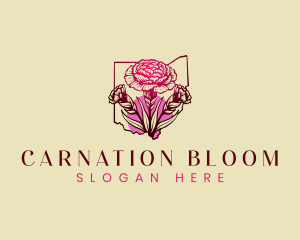 Scarlet Carnation Flower Ohio logo design