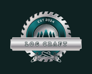 Chainsaw Logging Forest logo design