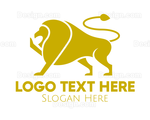 Golden Wild Lion Logo