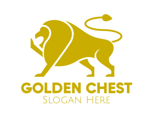 Golden Wild Lion logo design