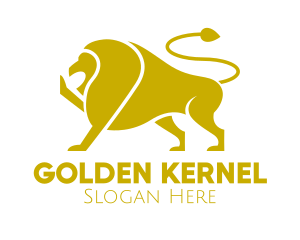 Golden Wild Lion logo design