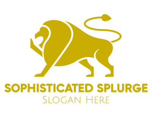 Golden Wild Lion logo design