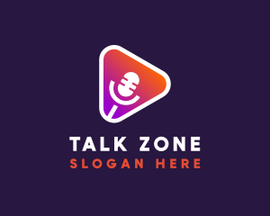 Podcast Microphone Talk Radio logo design