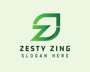 Organic Leaf Letter Z logo design