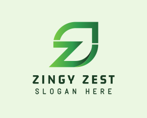 Organic Leaf Letter Z logo design